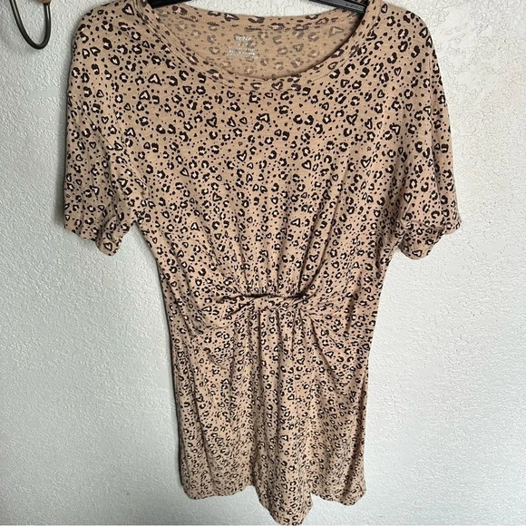 Aerie Knot Front Printed T-Shirt Dress - Picture 3 of 11